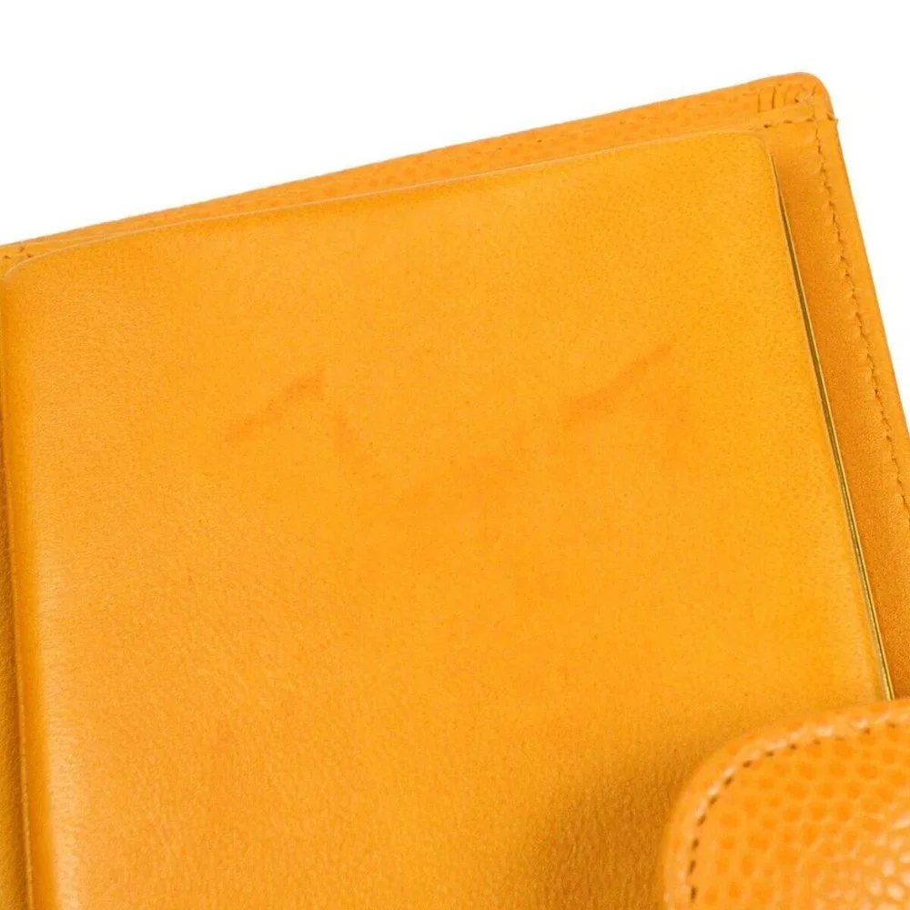 Chanel Long Bifold Wallet Purse Caviar Skin Leather
